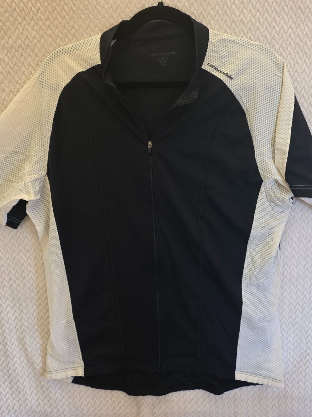 CANNONDALE SZ XXL Women's Black White Classic FULL-ZIP Cycling Jersey Pouches